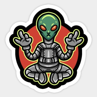 yoga alien Sticker